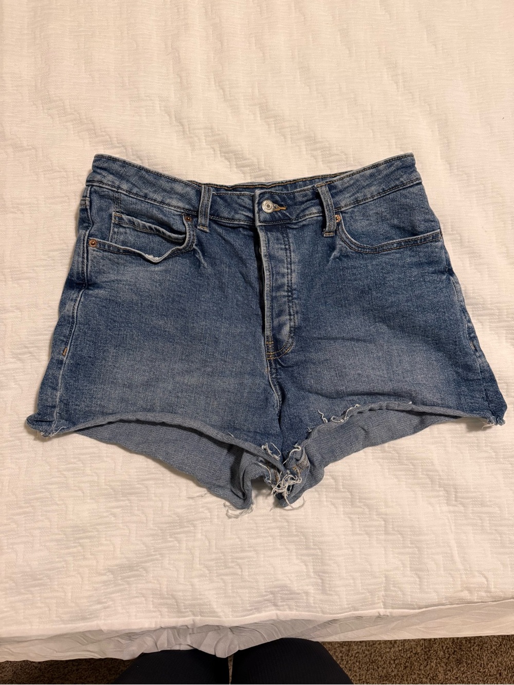 High-Rise Blue Denim Women’s Shorts Old Navy Sky Hi A Line